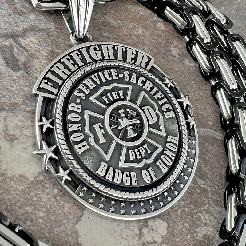 Sanity Jewelry Necklace "Sanity's Combo" - Fire Fighter Pendant & Necklace (780)