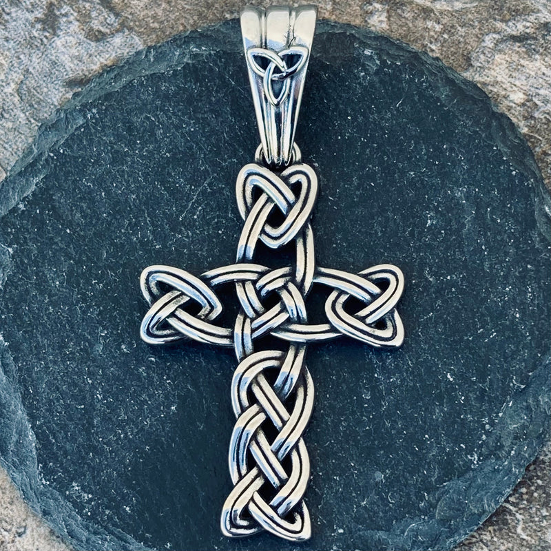 Sanity Jewelry Necklace "Sanity's Combo" - Large Celtic Cross (804) & Daytona Beach Chain 1/4 inch wide