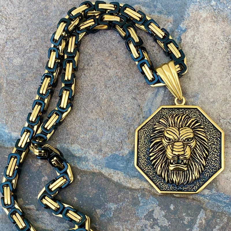 Sanity Jewelry Necklace "Sanity's Combo" - Lion Gold Pendant & Necklace (779)