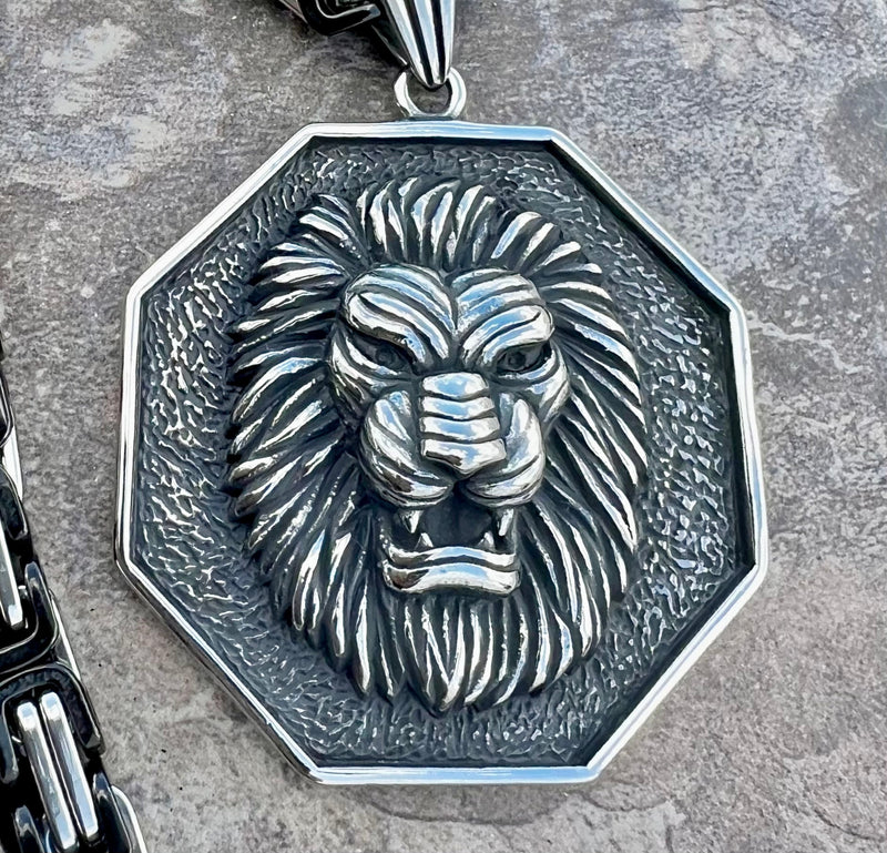 Sanity Jewelry Necklace "Sanity's Combo" - Lion - Silver Pendant & Necklace (774)
