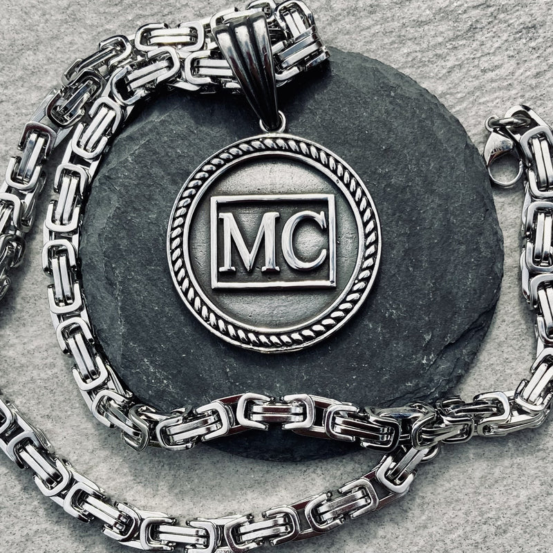 "Sanity's Combo" - MC (726) & Daytona Beach Chain 1/4 Necklace Biker Jewelry Skull Jewelry Sanity Jewelry Stainless Steel jewelry