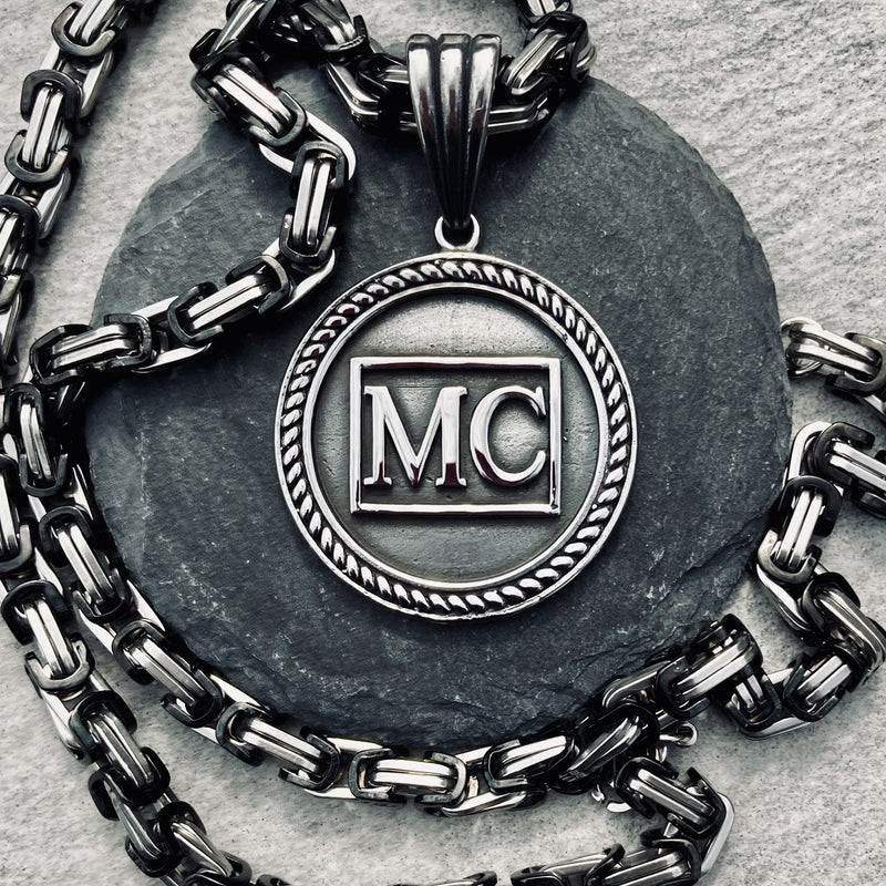 "Sanity's Combo" - MC (726) & Daytona Beach Chain 1/4 Necklace Biker Jewelry Skull Jewelry Sanity Jewelry Stainless Steel jewelry
