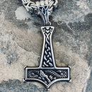 Sanity Jewelry Necklace "Sanity's Combo" - Thor's Hammer (805) & Daytona Beach Chain 1/4 inch wide