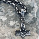 Sanity Jewelry Necklace "Sanity's Combo" - Thor's Hammer (805) & Daytona Beach Chain 1/4 inch wide