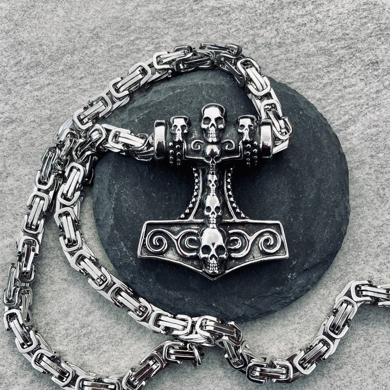 Gold Thor Hammer Necklace - Vikings Roar