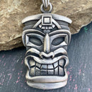 "Sanity's Combo" - Tiki Skull (702) & Daytona Beach Chain 1/4 inch wide Necklace Biker Jewelry Skull Jewelry Sanity Jewelry Stainless Steel jewelry