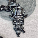''Sanity's Combo" - Uncle Sam Pendant - Black -  (302) & Daytona Beach Chain 1/4 inch wide Necklace Biker Jewelry Skull Jewelry Sanity Jewelry Stainless Steel jewelry