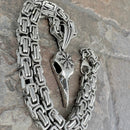 Sanity Jewelry Necklace "Sanity's Combo" - Viking - Raven Skull W/Compass Pendant & Necklace (791)