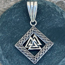 Sanity Jewelry Necklace "Sanity's Combo" - Viking - Valknut  (803) & Daytona Beach Chain 1/4 inch wide