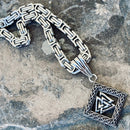 Sanity Jewelry Necklace "Sanity's Combo" - Viking - Valknut  (803) & Daytona Beach Chain 1/4 inch wide