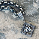Sanity Jewelry Necklace "Sanity's Combo" - Viking - Valknut  (803) & Daytona Beach Chain 1/4 inch wide