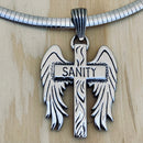 Sanity Jewelry Necklace Sanity Wing Cross - Pendant with Classic Rope Chain or Omega - SK2600