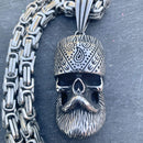 "Sanity's Combo" - Old School Pendant () & Daytona Beach Chain 1/4 inch wide Necklace Biker Jewelry Skull Jewelry Sanity Jewelry Stainless Steel jewelry