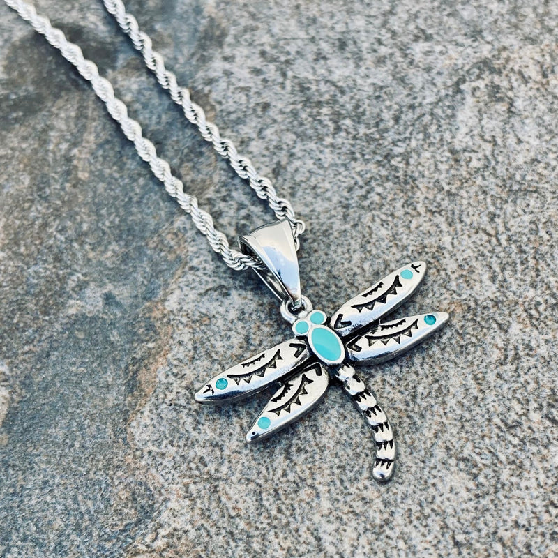 Sanity Jewelry Pendant Mini Turquoise Dragonfly - Pendant & Chain  - SK2530M