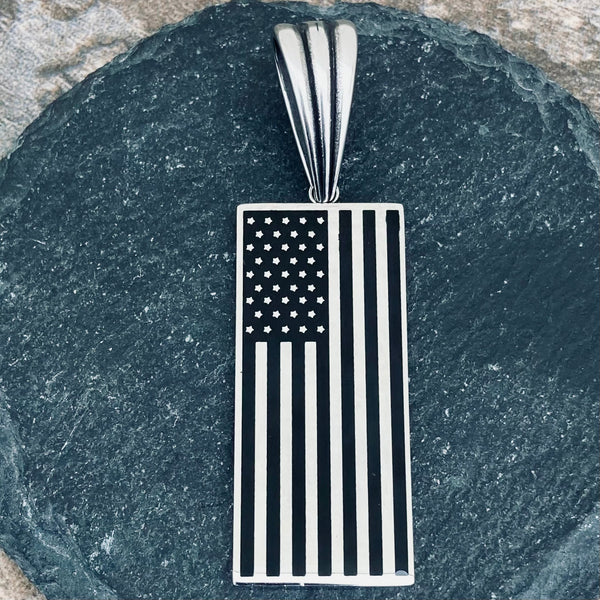 Sanity Jewelry Pendant Pendant - American Flag - Black - PEN778