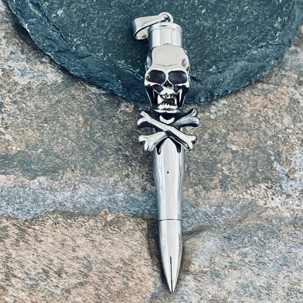 Sanity Jewelry Pendant Pendant - Urn Skull & Crossbones - PEN773