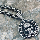 Sanity Jewelry Pendant "Sanity's Combo" - 2nd Amendment (442) & Daytona Beach Chain 1/4 inch wide