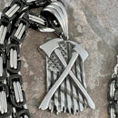Sanity Jewelry Pendant "Sanity's Combo" - American Flag - Fire Fighter Pendant & Necklace (731)
