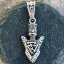 Sanity Jewelry Pendant "Sanity's Combo" - Viking - Arrow Head W/Valknut Compass Pendant & Necklace (PEN813)