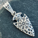 Sanity Jewelry Pendant "Sanity's Combo" - Viking - Arrow Head W/Viking Compass Pendant & Necklace (PEN810)