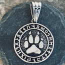 Sanity Jewelry Pendant "Sanity's Combo" - Viking - Vikin Bear Paw Round Compass Pendant & Necklace (PEN814)