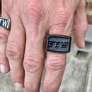 FTW & Middle Finger Ring with Screws - Black - Sizes 8-18 - R73 Ring Biker Jewelry Skull Jewelry Sanity Jewelry Stainless Steel jewelry