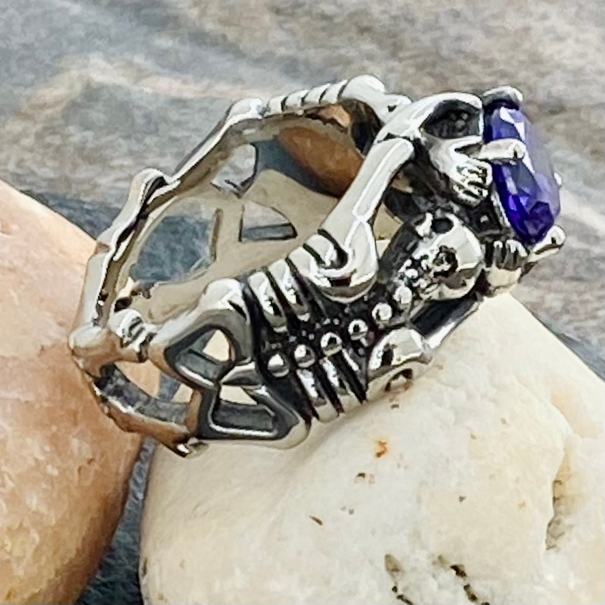 Ladies Ring | 02 February - Amethyst | Biker Jewelry | Sanity Jewelry