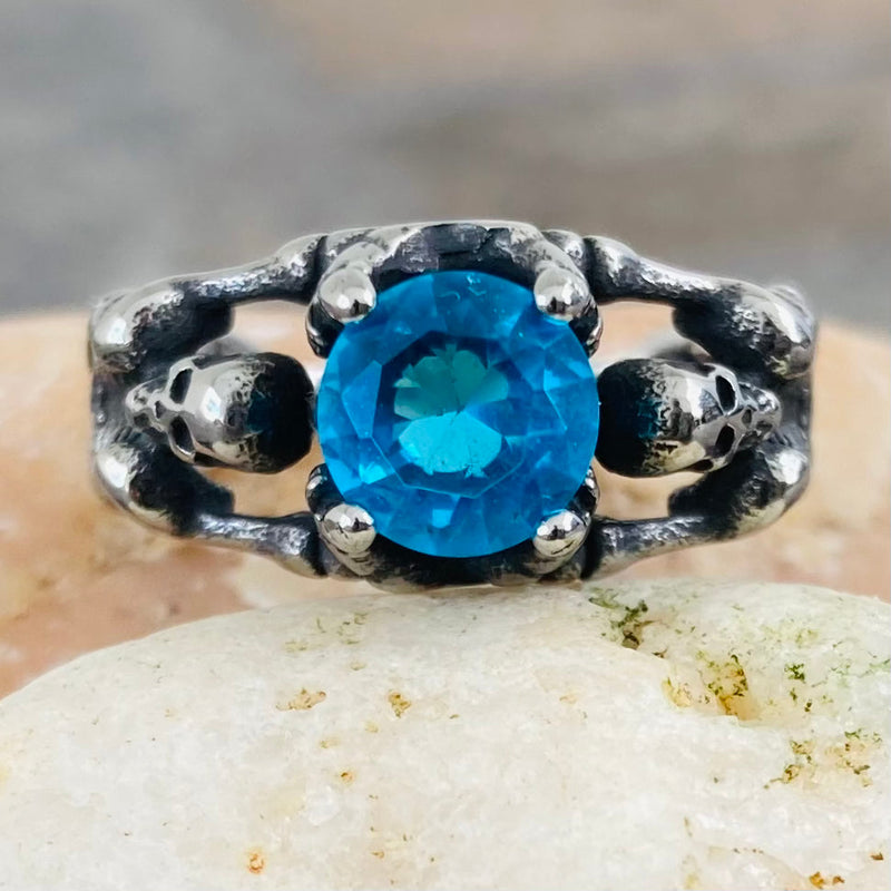Sanity Jewelry Ring Ladies Ring - 12 December Birthday - Blue Topaz - Size 4-11 - R118