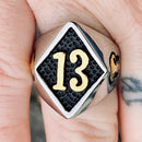 Sanity Jewelry Skull Ring 13 Ring - Black & Gold - Sizes 8 - 20  - R42