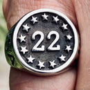 Sanity Jewelry Skull Ring 22 A Day - Black & Silver - Sizes 9-16  - R199