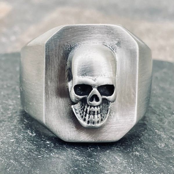 SANITY JEWELRY® Skull Ring 3D Skull - Brushed Stainless Steel - Sizes 6-16 - R227