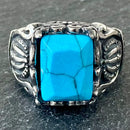 Sanity Jewelry Skull Ring 6 "Blue Stone" - Crown Ring - Sizes 6-20 - R79