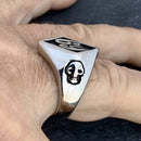69 Ring - Black & Silver - Sizes 6-16  - R153 Skull Ring Biker Jewelry Skull Jewelry Sanity Jewelry Stainless Steel jewelry