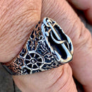 ANCHOR & ROPE Ring - Sizes 9-16 - R123 Skull Ring Biker Jewelry Skull Jewelry Sanity Jewelry Stainless Steel jewelry