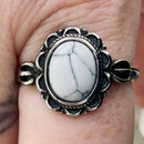 Sanity Jewelry Skull Ring Antique White Stone Ring - Sizes 4-11 - R235