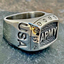 Sanity Jewelry Skull Ring Army with Screws - Sizes 9-17 - R81