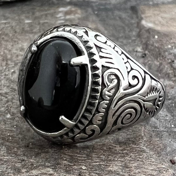 Sanity Jewelry Skull Ring "Black Stone" - New Mexico - Large - Size 8-16 - R251