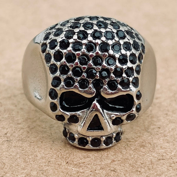 Sanity Jewelry Skull Ring Bling Skull Ring - Black - Sizes 4-12 - R47