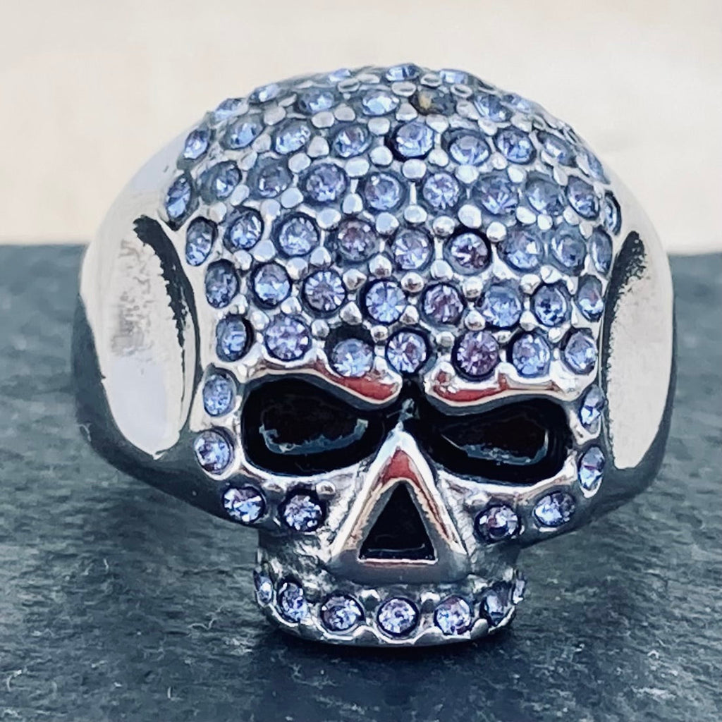 Skull Ring | Ring Collection - Cobalt Blue Steel Ring | Sanity Jewelry 19
