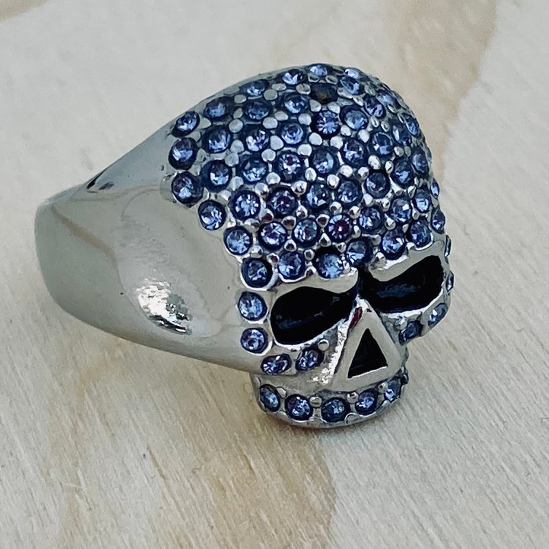Sanity Jewelry Skull Ring Bling Skull Ring - Blue - Sizes 4-12 - R147
