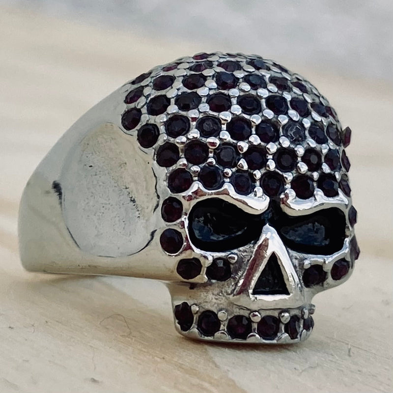 Sanity Jewelry Skull Ring Bling Skull Ring - Dark Purple - Sizes 4-12 - R146