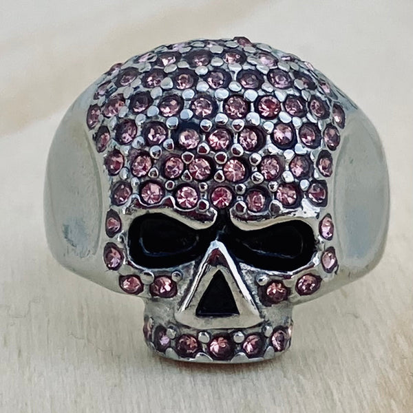 Sanity Jewelry Skull Ring Bling Skull Ring - Pink - Sizes 4-12 - R148