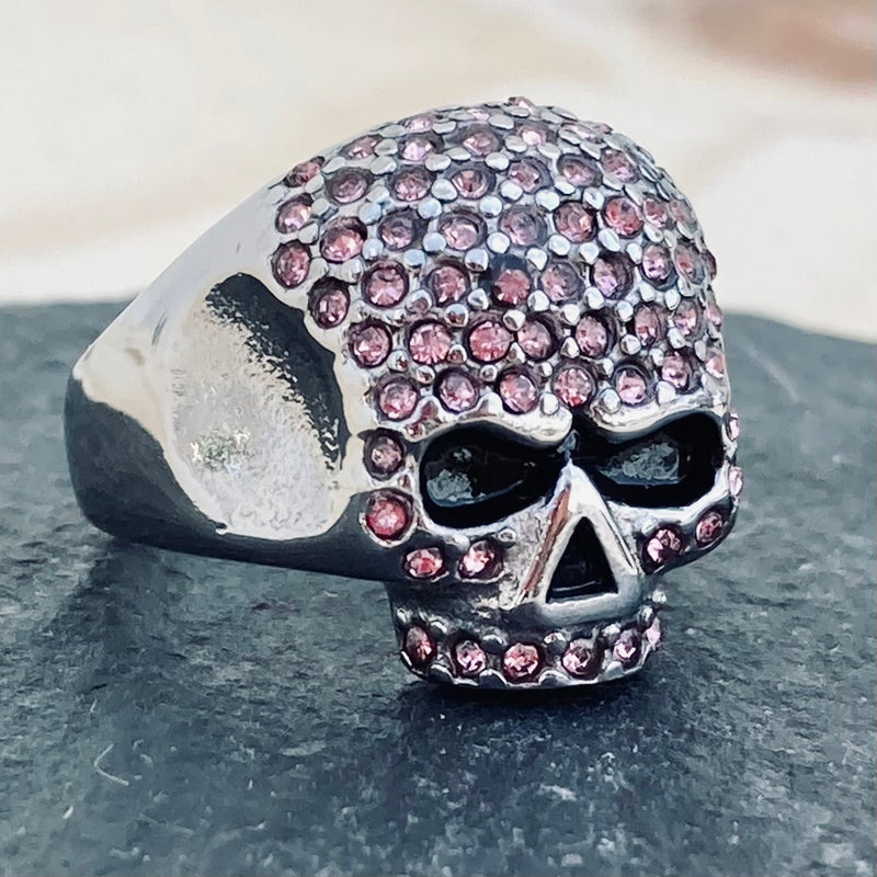 Sanity Jewelry Skull Ring Bling Skull Ring - Pink - Sizes 4-12 - R148