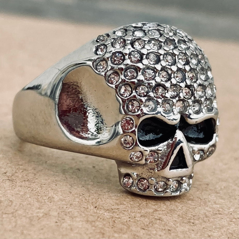 Sanity Jewelry Skull Ring Bling Skull Ring - White - Sizes 4-12 - R48