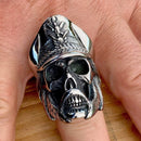 Bone Crusher Collection - Admiral Skull - Sizes 8-16 - R09 Ring Biker Jewelry Skull Jewelry Sanity Jewelry Stainless Steel jewelry
