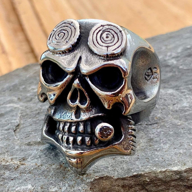 Bone Crusher Collection - HellBoy - Sizes 9-16 - R13 Skull Ring Biker Jewelry Skull Jewelry Sanity Jewelry Stainless Steel jewelry