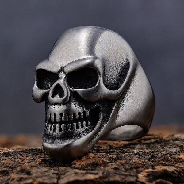 Sanity Jewelry Skull Ring "Bone Crusher Collection" - Jimmy XL - Skull Ring - Brushed - Sizes 10-18 - R183