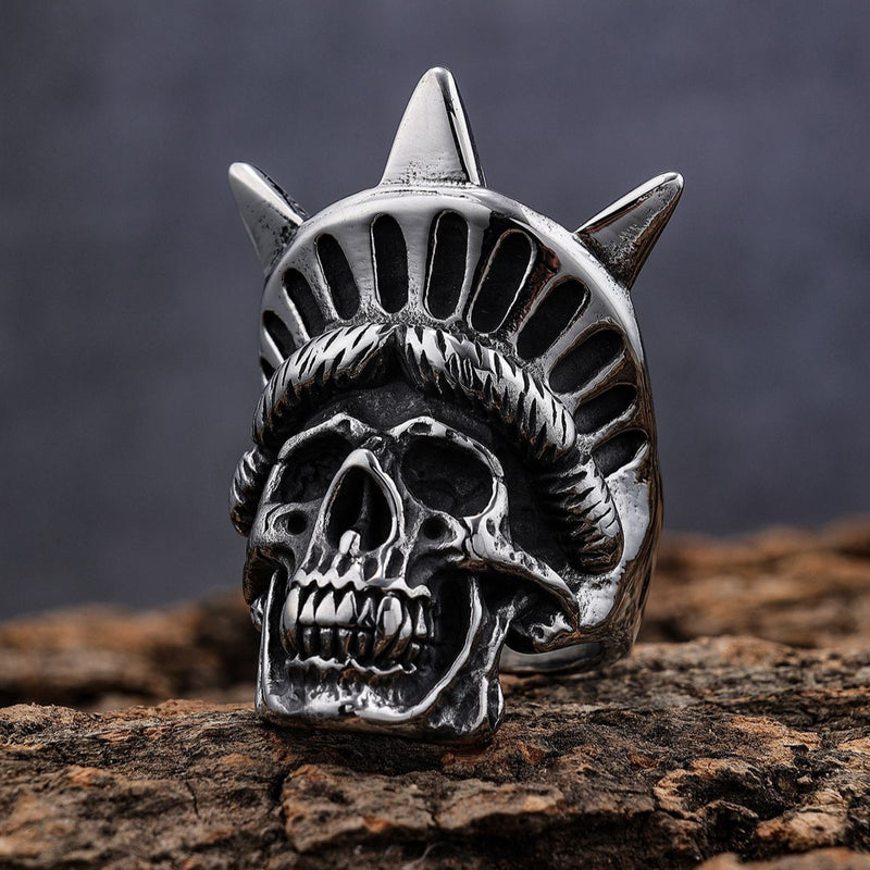 Sanity Jewelry Skull Ring "Bone Crusher Collection" - Lady Liberty - Sizes 9-17 - R129