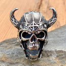 Bone Crusher Collection - Valhalla Viking Skull - Sizes 9-16 - R18 Skull Ring Biker Jewelry Skull Jewelry Sanity Jewelry Stainless Steel jewelry