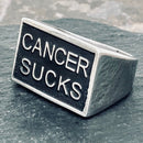 Sanity Jewelry Skull Ring Cancer Sucks Ring - Sizes 6 - 16  - R21